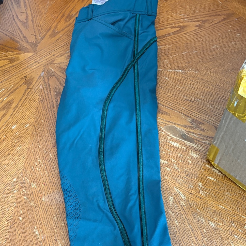 Dover Women's Green Riding Pants Knee Patch Breech size 24 - Picture 3 of 5